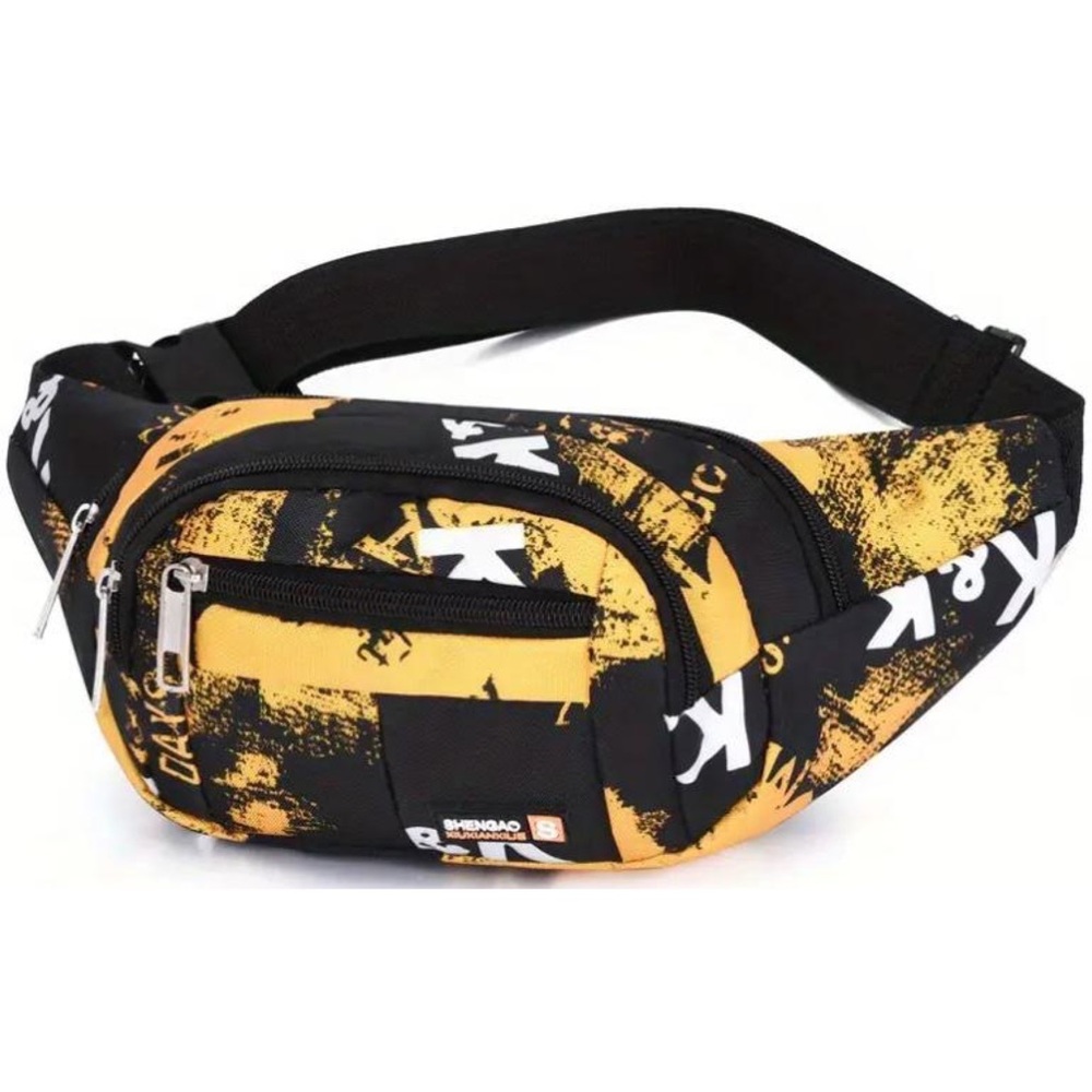 Yellow Running Waist Bag Large Capacity Crossbody Bag Fanny Pack Unisex